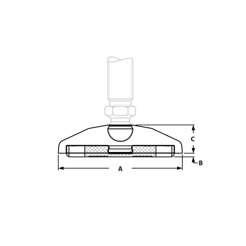Image of Draw-Base for Swivel Feet W Anti-Slip